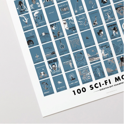 100 Sci-Fi Movies Scratch-Off Poster