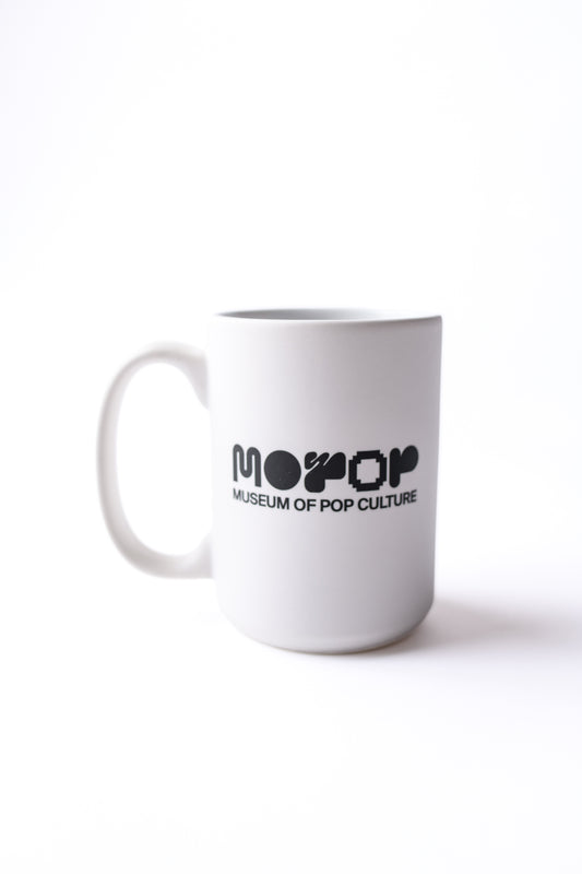 MOPOP Logo Mug — White/Black