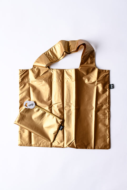 Metallic Gold Bag w/ Zip Pocket
